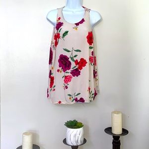 Old Navy Floral Tank Top - Cream and Red
